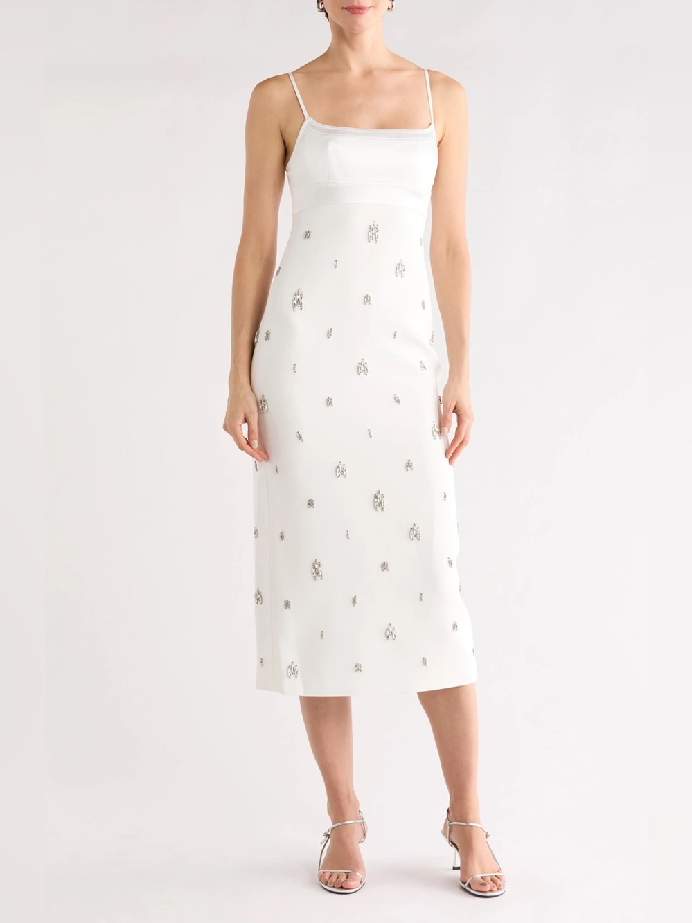 A.L.C. Alana Jewel-Embellished Midi Dress in white size 2 NWT